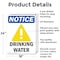 Signmission Drinking Water, 18 in W x Rectangle, Aluminum OS-2PACK-NS-A-1824-V-11550 - alternate 4